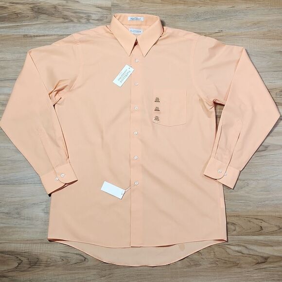 🔹️NWT Van Heusen Mango Button Wrinkle Free Long Sleeve Shirt Medium - Picture 1 of 12